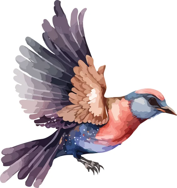 Farbige Vogelvektoren Druck Illustration — Stockvektor