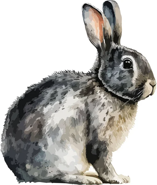 Colored Rabbit Vector Print Illustration — Stock Vector