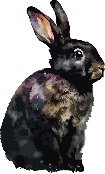 Colored Rabbit Vector Print Illustration — Stock Vector