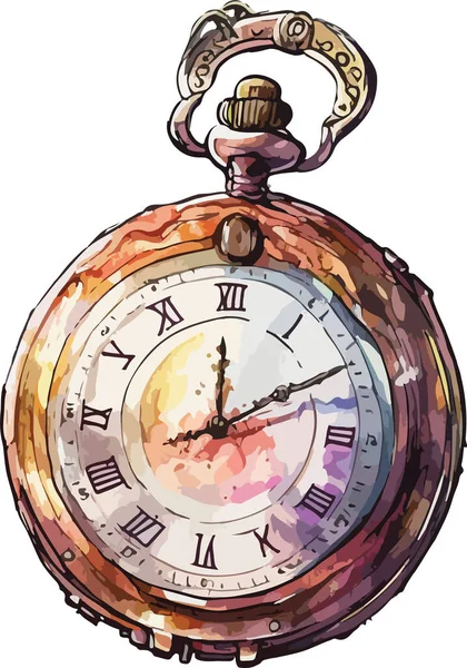 stock vector Colored Steampunk Clock  Vector, Print, Illustration