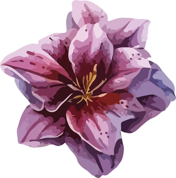 Färgad Blomma Vektor Tryck Illustration — Stock vektor