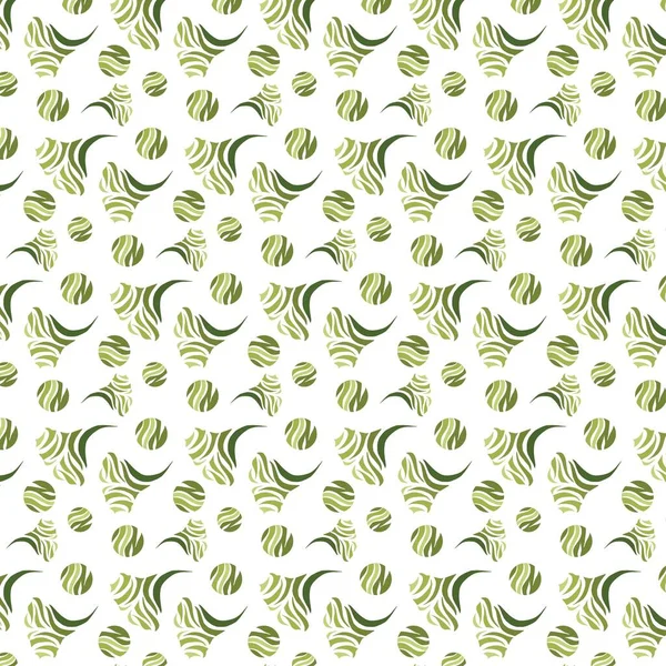 绿色银杏叶有圆形的花纹背景 废品预订及面料等的矢量图像 — 图库矢量图片