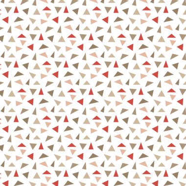 Klasik renklerde üçgen şekilli geometrik arkaplan. Paket kağıdı, kart, kumaş, ev tekstili için vektör geometrik desen.