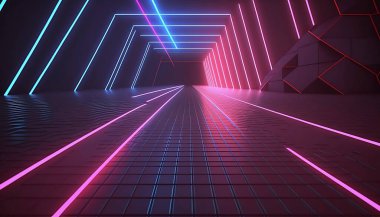 Neon ışıkları, neon arka plan ve