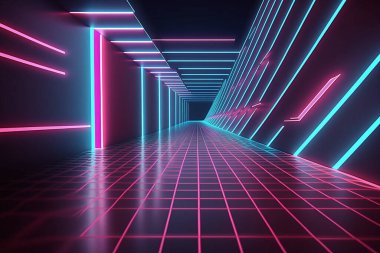 Neon ışıkları, neon arka plan ve