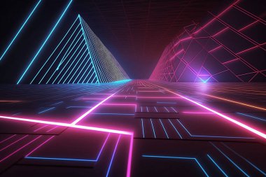 Neon ışıkları, neon arka plan ve