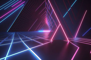 Neon ışıkları, neon arka plan ve