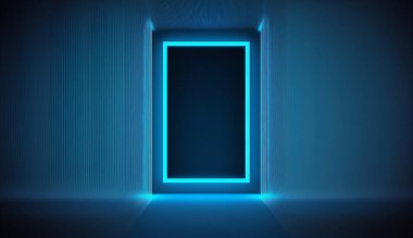 Soyut mavi neon satırları arka plan 