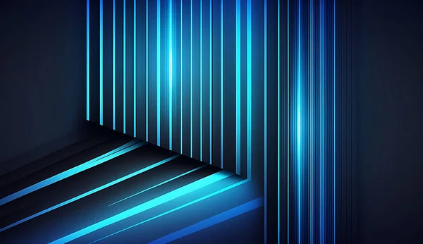 Abstrato Azul Neon Linhas Fundo — Fotografia de Stock