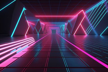 Neon ışıkları, neon arka plan ve