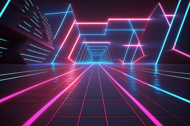 Neon ışıkları, neon arka plan ve