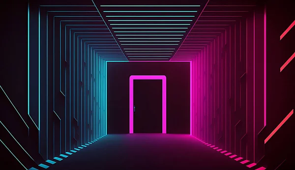 Retro Neon Fénykeret Háttér — Stock Fotó