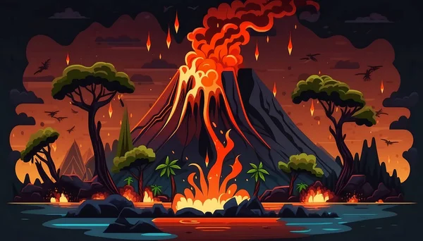 Éruption Lave Volcan — Photo