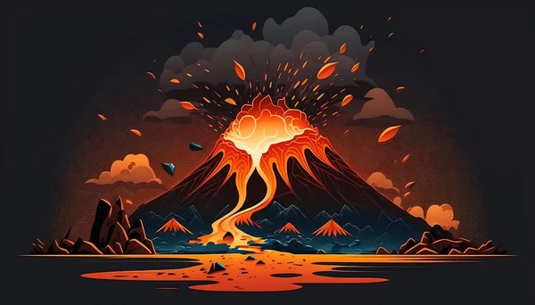 Erupção Lava Vulcão — Fotografia de Stock