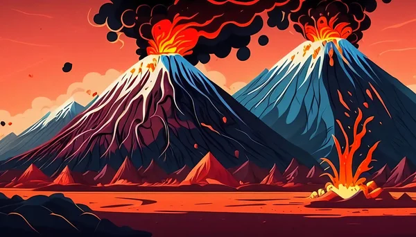 火山喷发的熔岩 — 图库照片