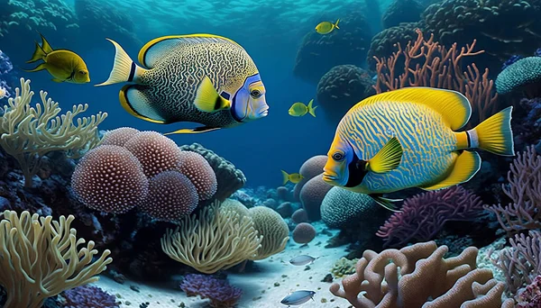 Mořské Pozadí Tropickými Rybami Korálovými Útesy — Stock fotografie