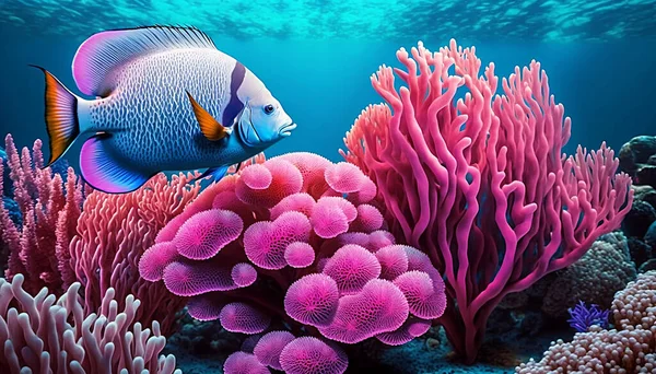 Fondo Marino Con Peces Tropicales Arrecifes Coral —  Fotos de Stock