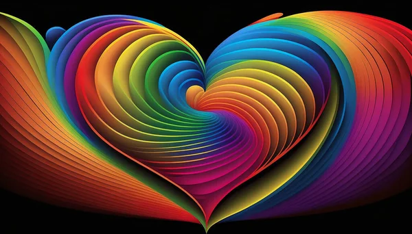 Bright Colorful Heart Dark Background — Stock Photo, Image