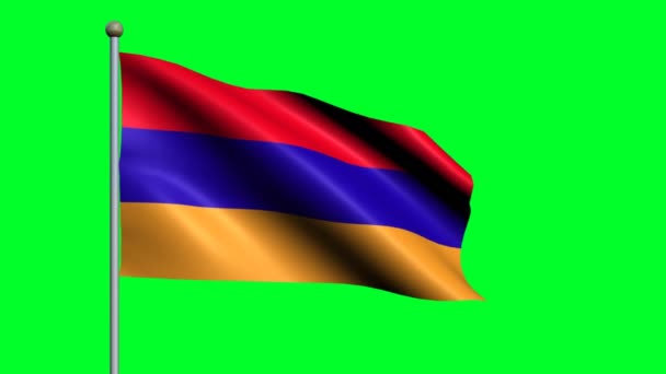 Vlajka Arménské Země Animovaný Příznak Vlnění — Stock video