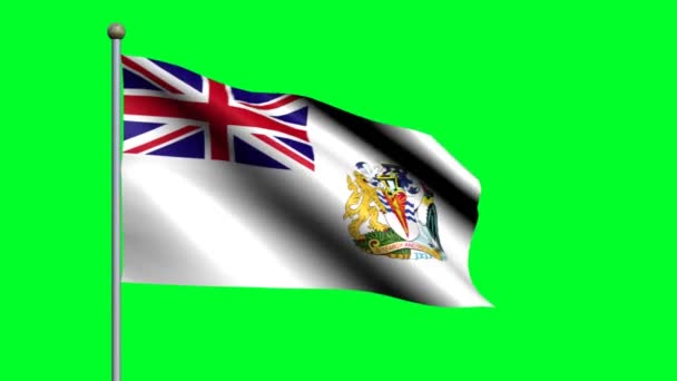 Flagge Des Britischen Abtarktischen Territoriums Schwenkt Animierte Flagge — Stockvideo