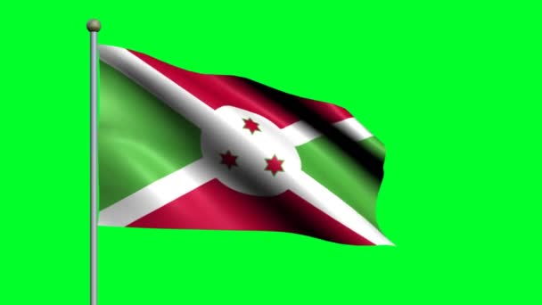 Flag Burundy Country Waving Animated Flag — Stock Video