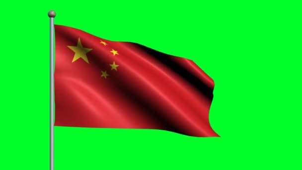 中国の国旗 振動するアニメーションフラグ — ストック動画