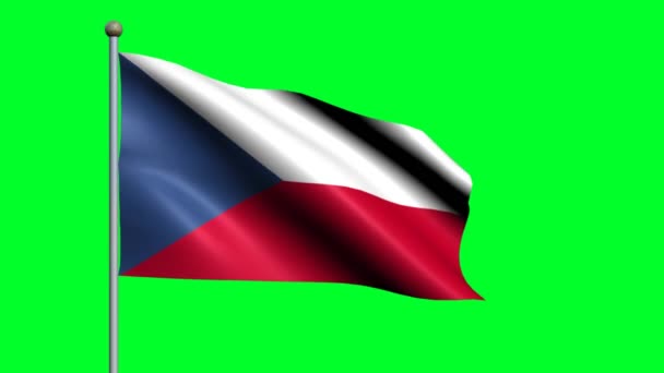 Vlajka Země České Republiky Animovaný Příznak Vlnění — Stock video