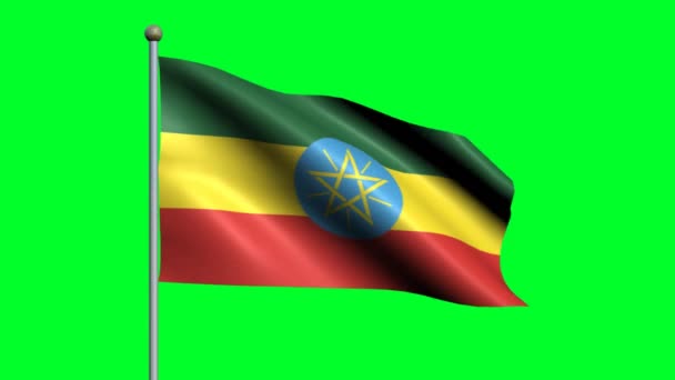 Drapeau Pays Ethiopie Drapeau Animé Agitant — Video