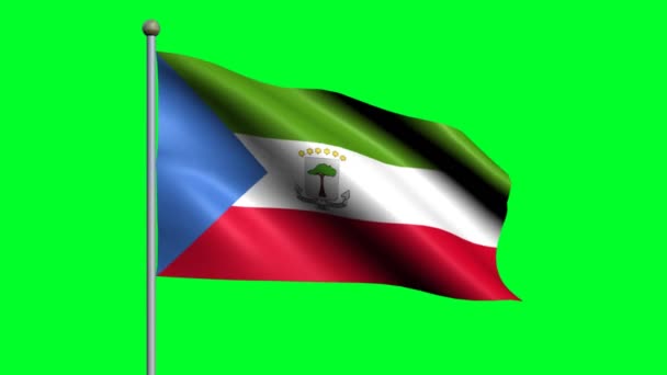 Bandiera Del Paese Guinea Equatoriale Sventola Bandiera Animata — Video Stock