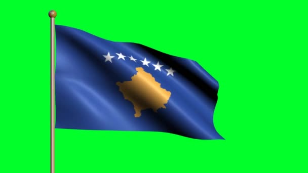 Flagge Des Kosovo Landes Schwenkt Animierte Flagge — Stockvideo
