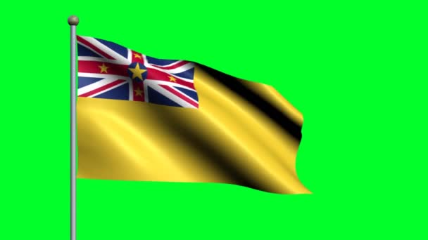 Vlajka Země Niue Animovaný Příznak Vlnění — Stock video