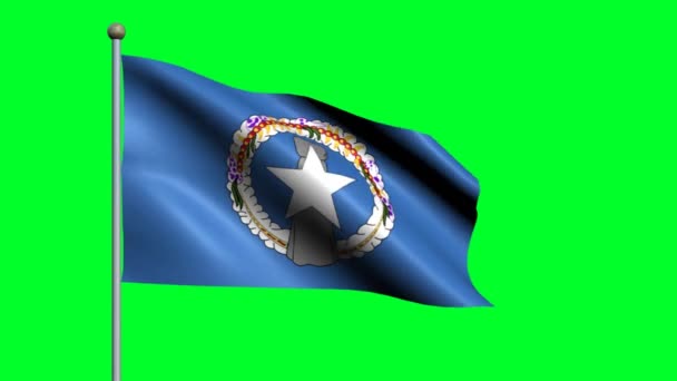 Flag Northern Mariana Lands Waving Animated Flag — Stock Video