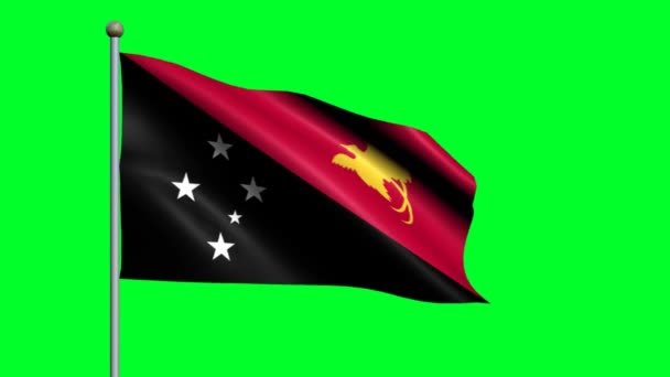 Flag Papua New Guinea Country Waving Animated Flag — Stock Video