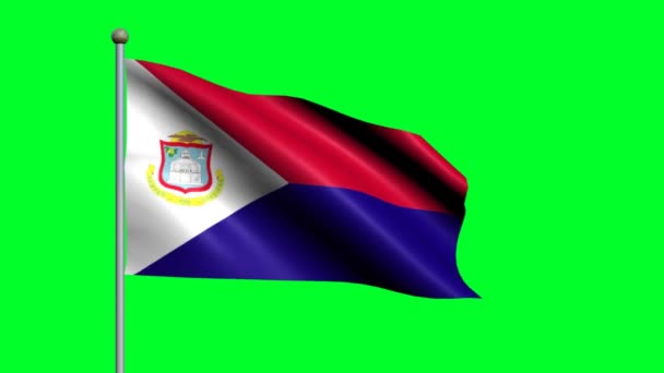 Vlag Van Saint Martin Land Zwaaien Geanimeerde Vlag — Stockvideo