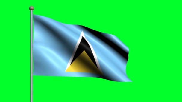 Vlag Van Saint Lucia Land Zwaaien Geanimeerde Vlag — Stockvideo
