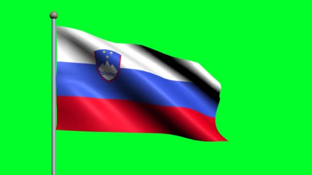 Flagge Des Slowenischen Landes Schwenkt Animierte Flagge — Stockvideo