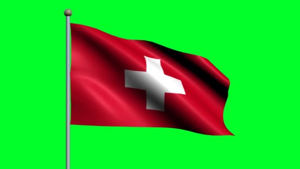 Flag Switzerland Country Waving Animated Flag — Stock Video