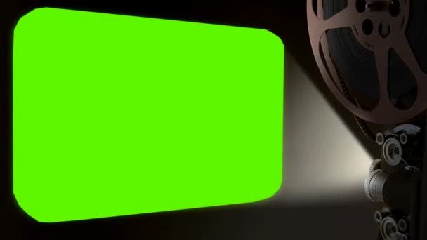 Negative Film Projection Cinema Theater Screen Green Screen — Stock Video
