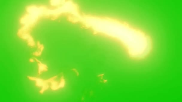 ドラゴンや恐竜の口から発射された黄色い自然の炎 効果の後 アニメーション アニメーション アニメーション アニメーション バースト キャッチ火 染色体 ドラゴン — ストック動画