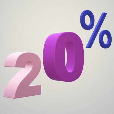 İndirim işaretinin 3 boyutlu canlandırması.