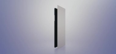 Beyaz arkaplanda izole edilmiş bir cep telefonunun 3 boyutlu görüntülenmesi