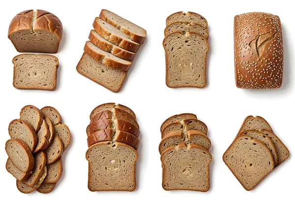 Haşhaş tohumlu kahverengi ekmek dilimleri ustalıkla sersemletilmiş bir yığın içinde bütün bir somun yanında, çıtır çıtır, koyu kabuklu. Çeşitli dilimlerle dolu kırsal bir sepet sahneyi tamamlıyor, zanaatkarın çeşitliliği ve dokusunu gözler önüne seriyor.