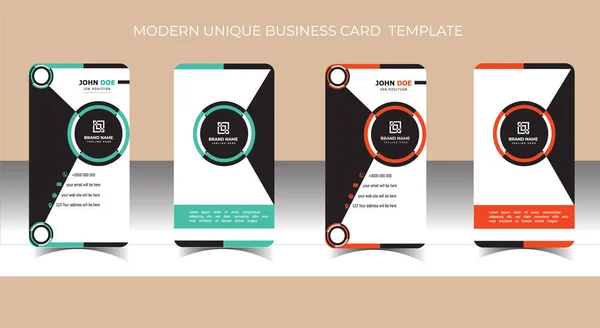  Şirket logosu Dikey Düzen benzersiz bir konsept ile kartvizit yazdırma şablonu.