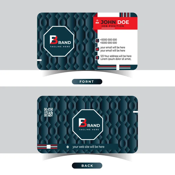 Kurumsal Modern Desen İş Kartı Tasarım Şablonu, Serbest Vektör Geometrik Şablonu, Vektör Çizimi..