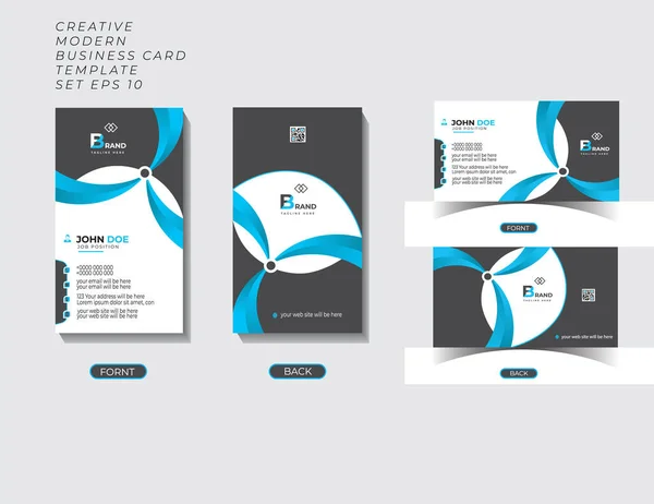 Modèle Moderne Carte Visite Créative Propre Carte Styles Couleurs Noir — Image vectorielle