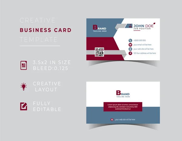 Modern Yaratıcı ve Profesyonel İş Kartı Şablonu vektör çizimi.
