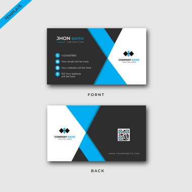 kurumsal Modern İş Kartı şablonu tasarımı, yaratıcı ve temiz kartvizit çizimi.