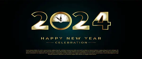 Mutlu yıllar 2024 tebrik kartı afişi ve posta şablonu konsepti.