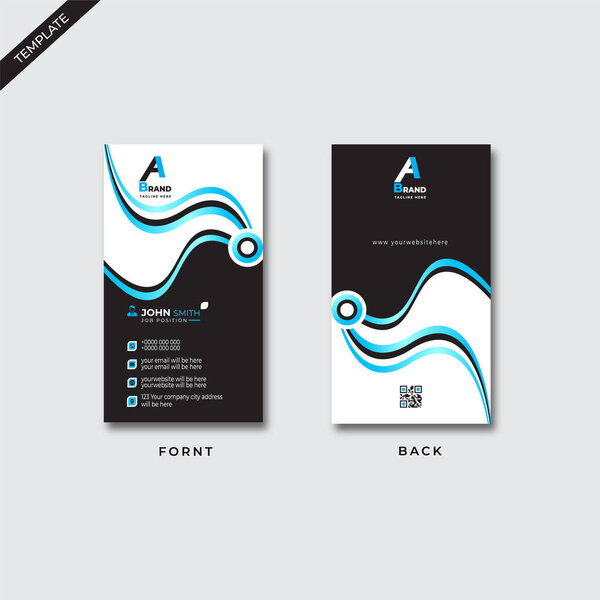 corporate Modern Business card template design, creative and clean business card vector illustration.