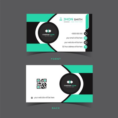 kurumsal Modern İş Kartı şablonu tasarımı, yaratıcı ve temiz kartvizit çizimi.
